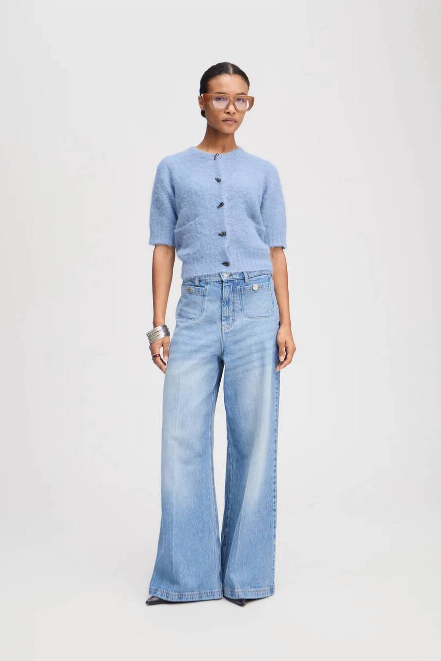 NEW MUNTHE locca short sleeve cardigan in blue